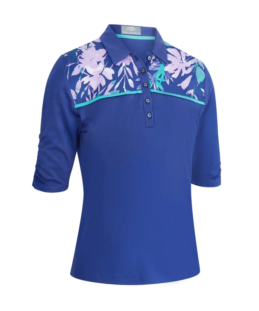 Callaway Tropical Block Print dámské golfové triko, modrofialové, vel. XS DOPRODEJ