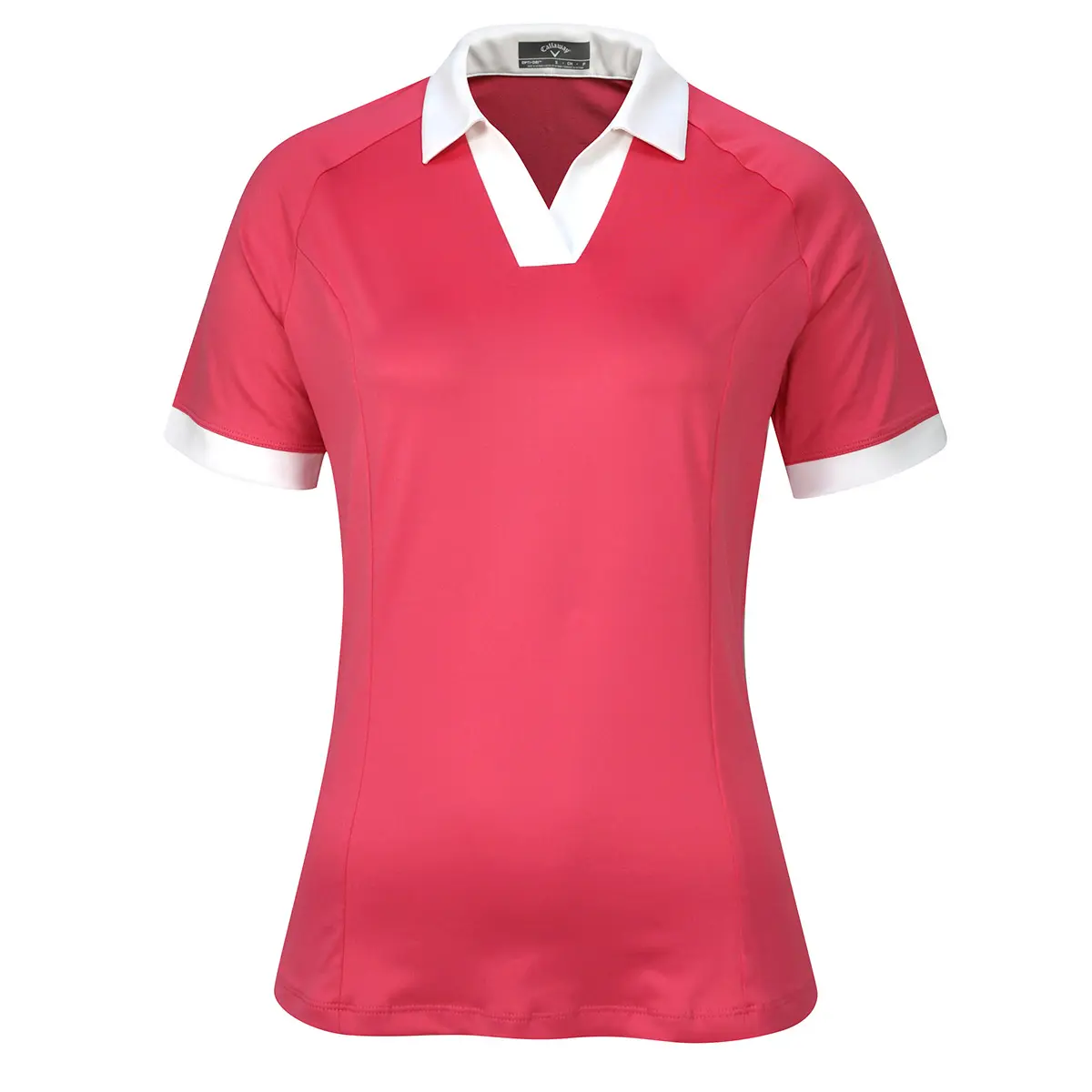 Callaway V-Placket Colourblock dámské golfové triko, růžové, vel. M