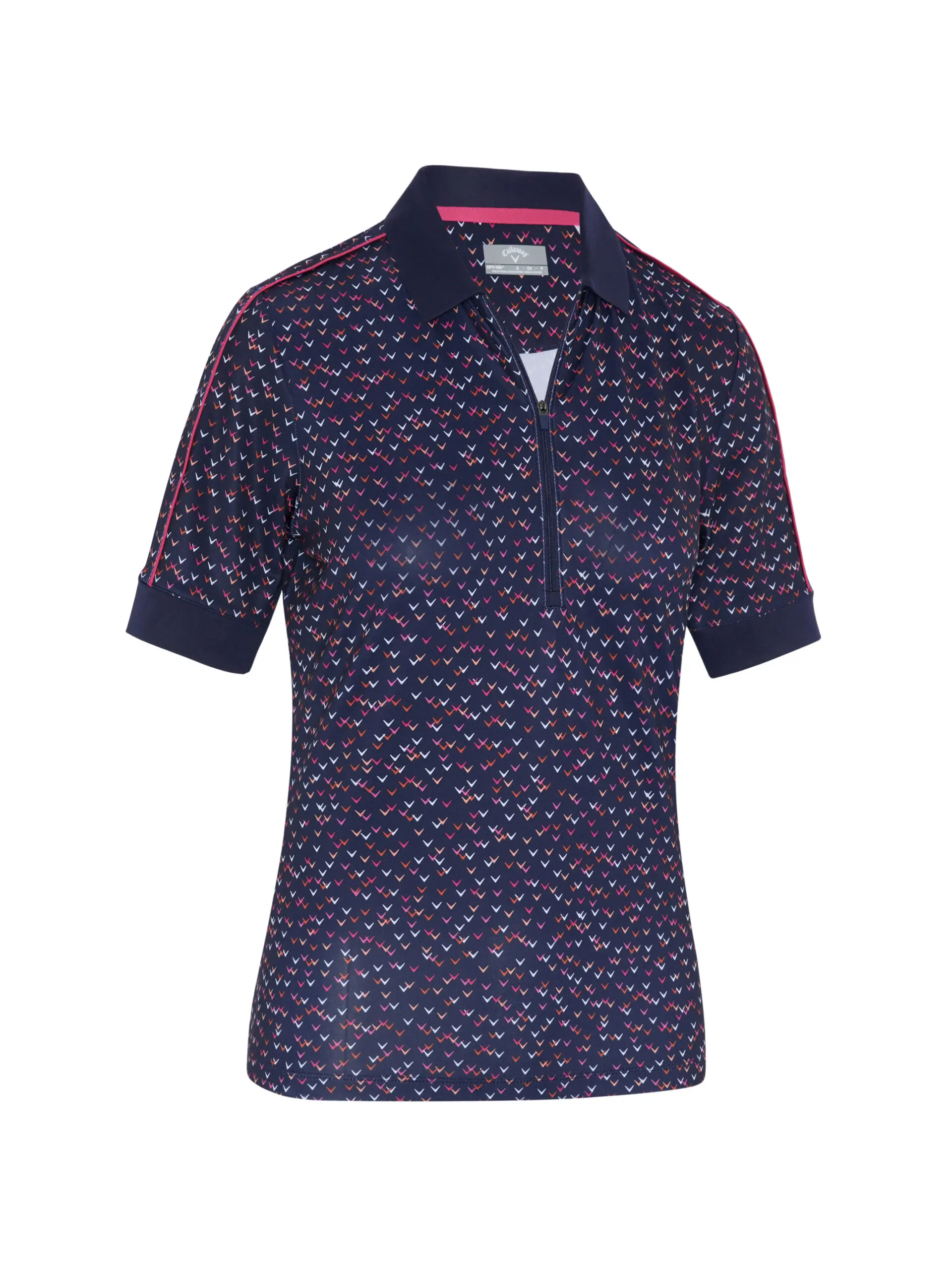 Callaway Chev Printed dámské golfové triko, tmavě modré DOPRODEJ