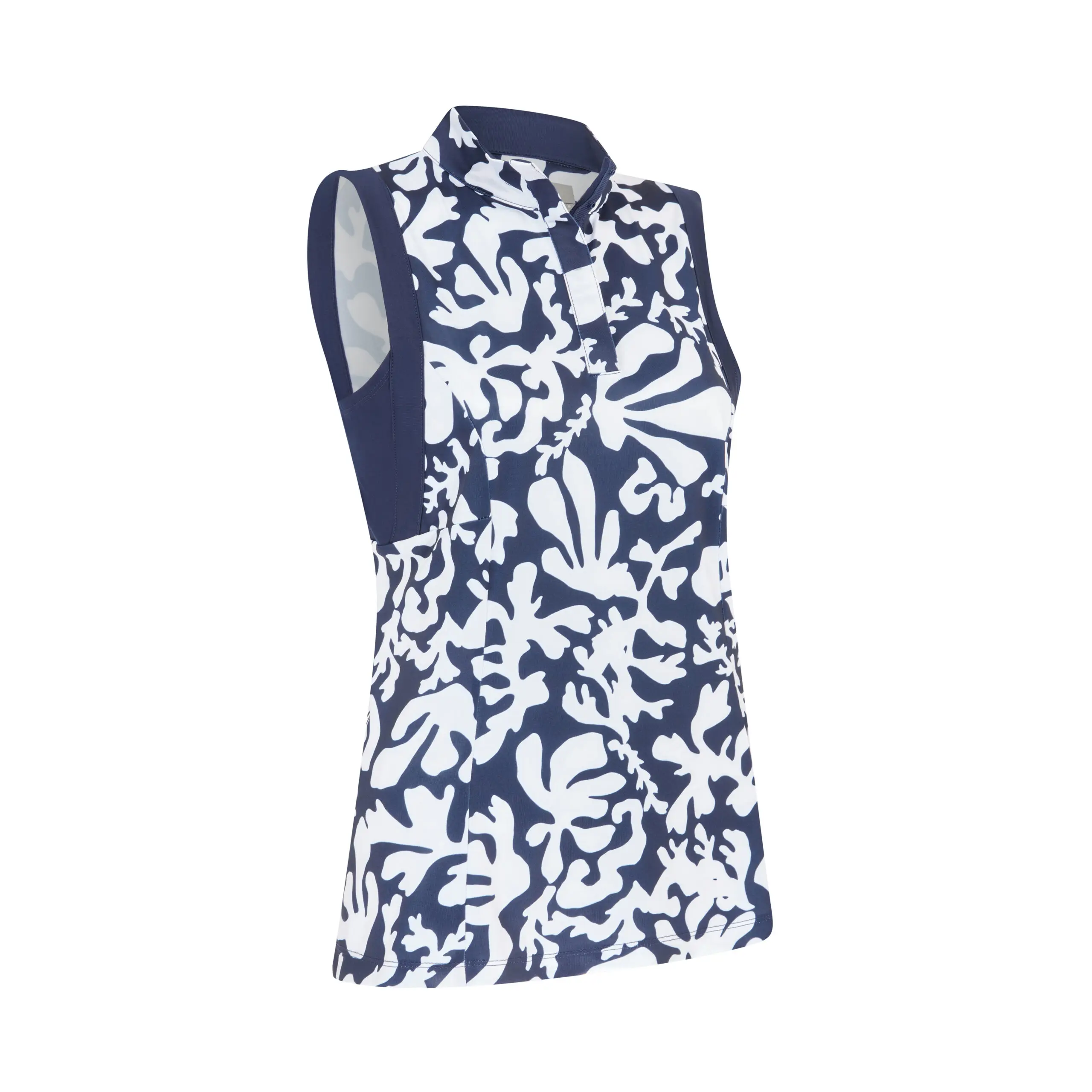 Callaway Abstract Floral dámské triko bez rukávů, tmavě modré/bílé, vel. XS