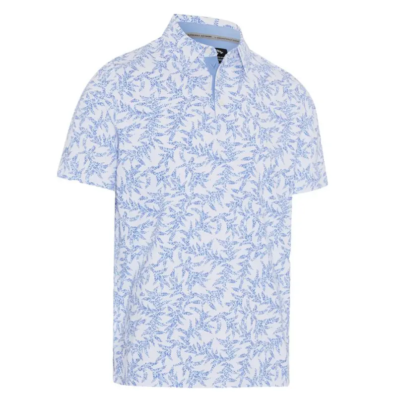 Callaway Chev Botanical pánské golfové triko, bílé/modré