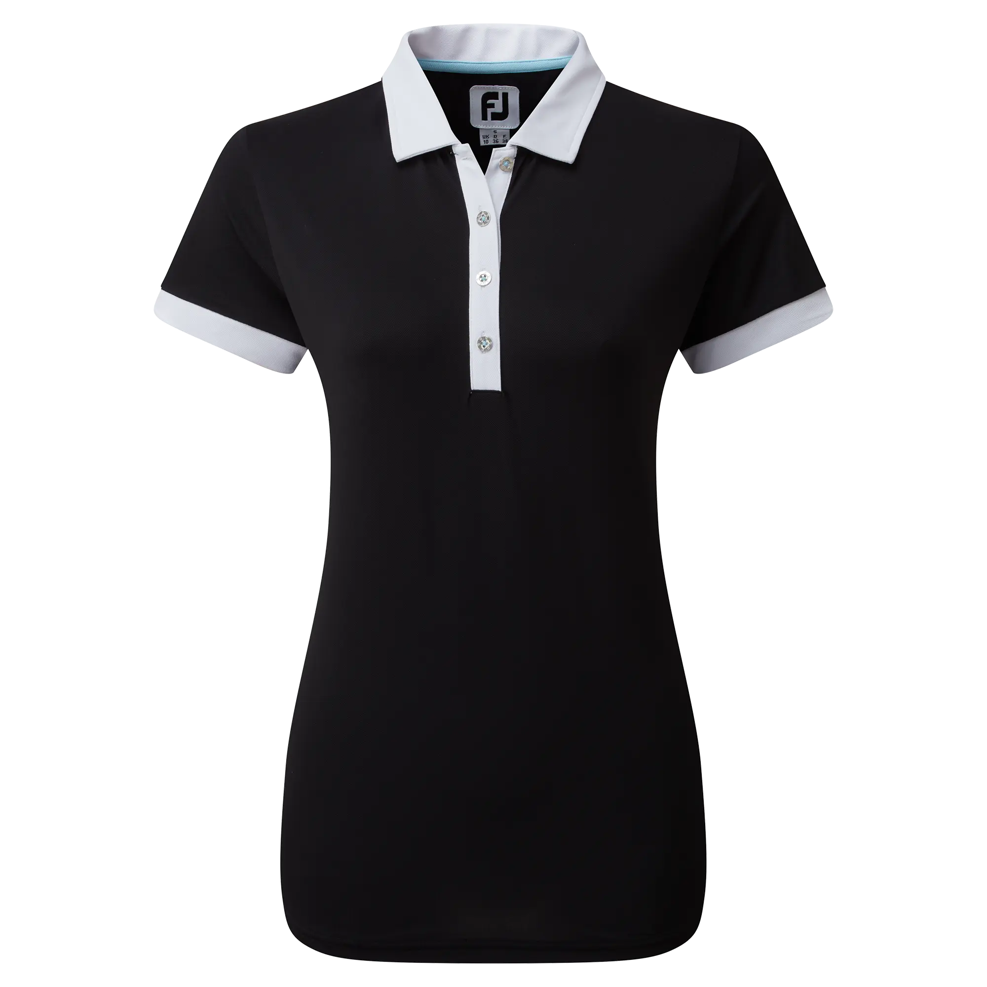 FootJoy Colour Block Pique dámské golfové triko, černé, vel. S