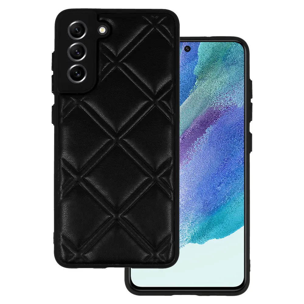 Kožené 3D pouzdro pro Samsung Galaxy S21 FE design 3 černé
