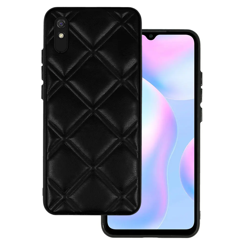 Kožené 3D pouzdro pro Xiaomi Redmi 9A design 3 černé