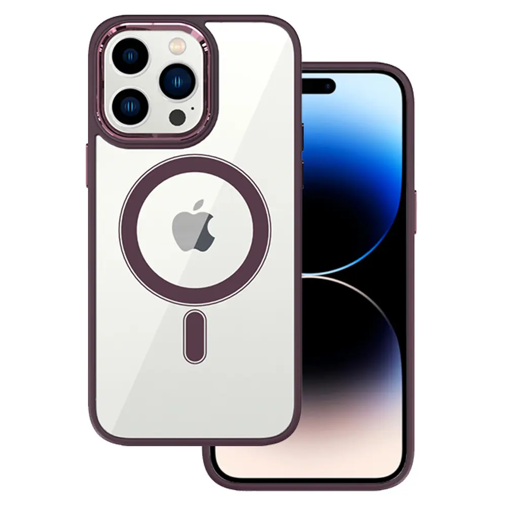 Zadní kryt Tel Protect Magnetic Clear pro Iphone 13 Pro Max Cherry