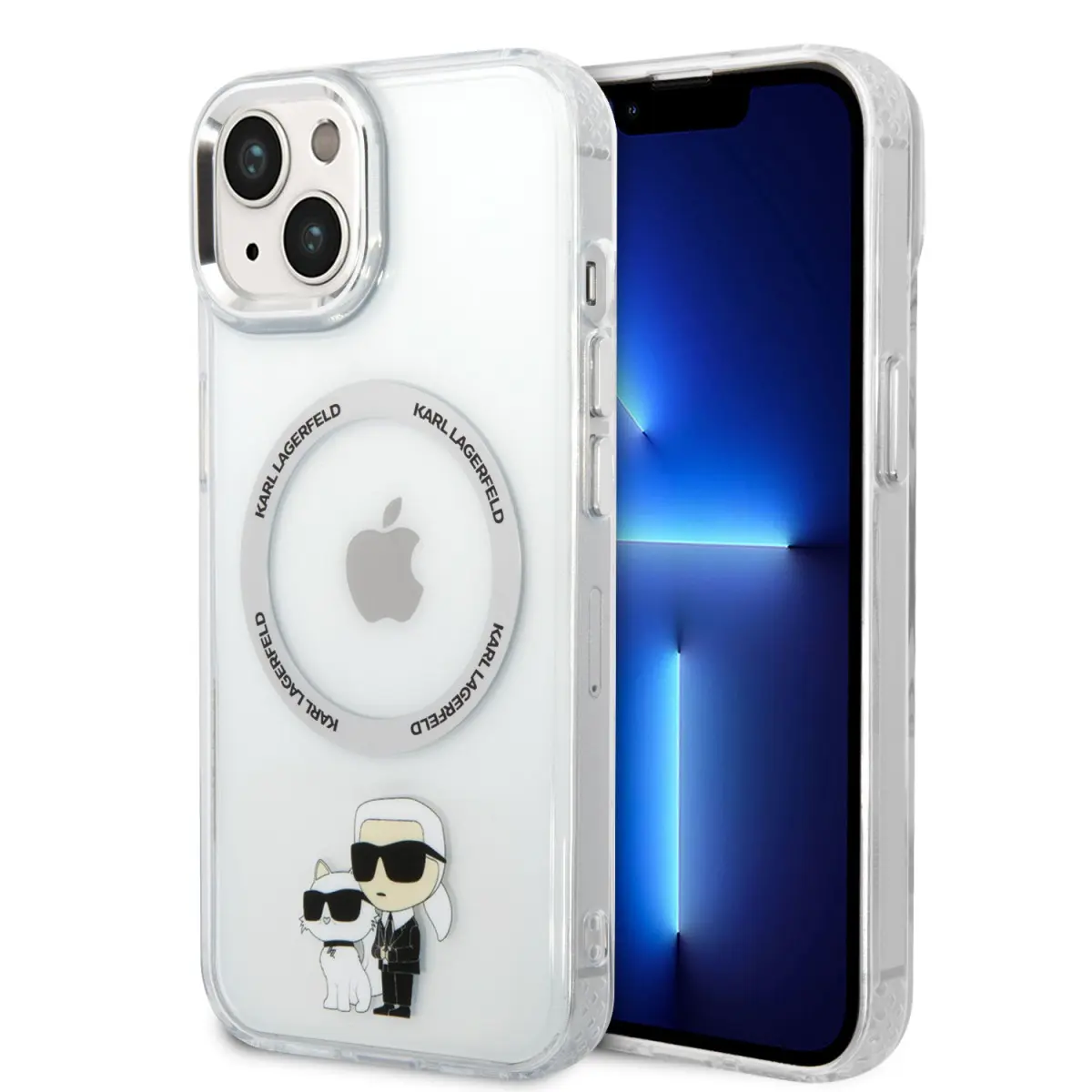 Karl Lagerfeld IML Karl and Choupette NFT MagSafe Kryt iPhone 15 čirý