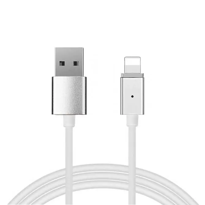 Kabel Magnetic Type 1 - USB na Lightning - s odpojitelnou zástrčkou Iphone 5/6//7/8/X 1 metr stříbrný (blistr)
