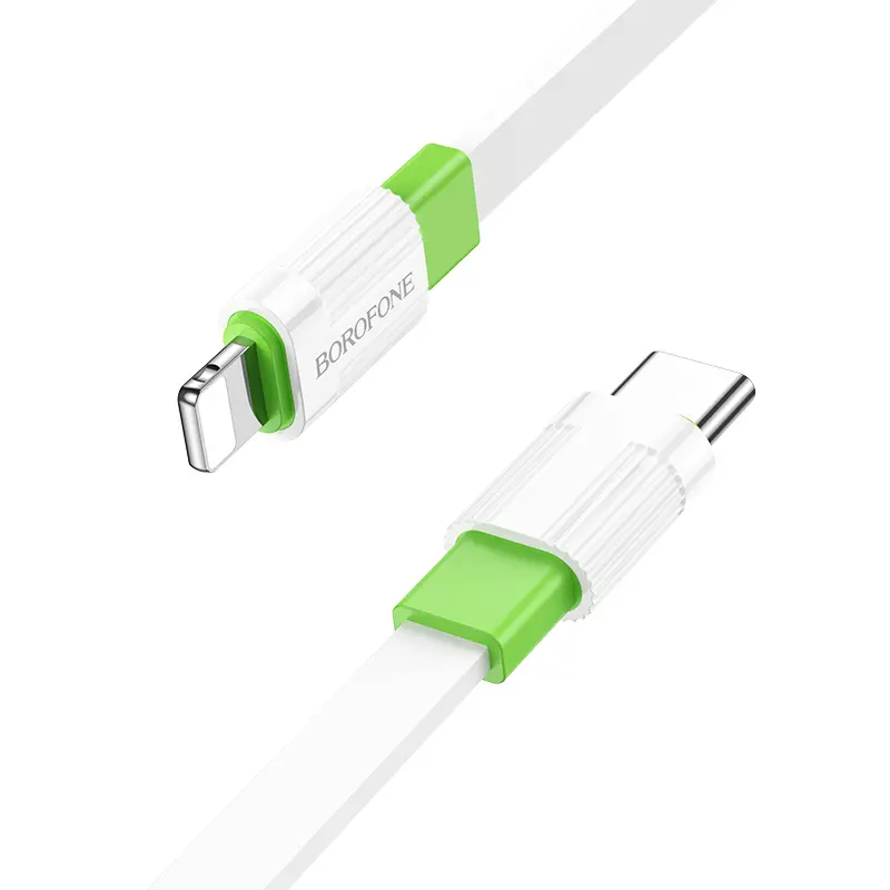 Borofone kabel BX89 Union - typ C na Lightning - PD 20W 1 metr bílo-zelený