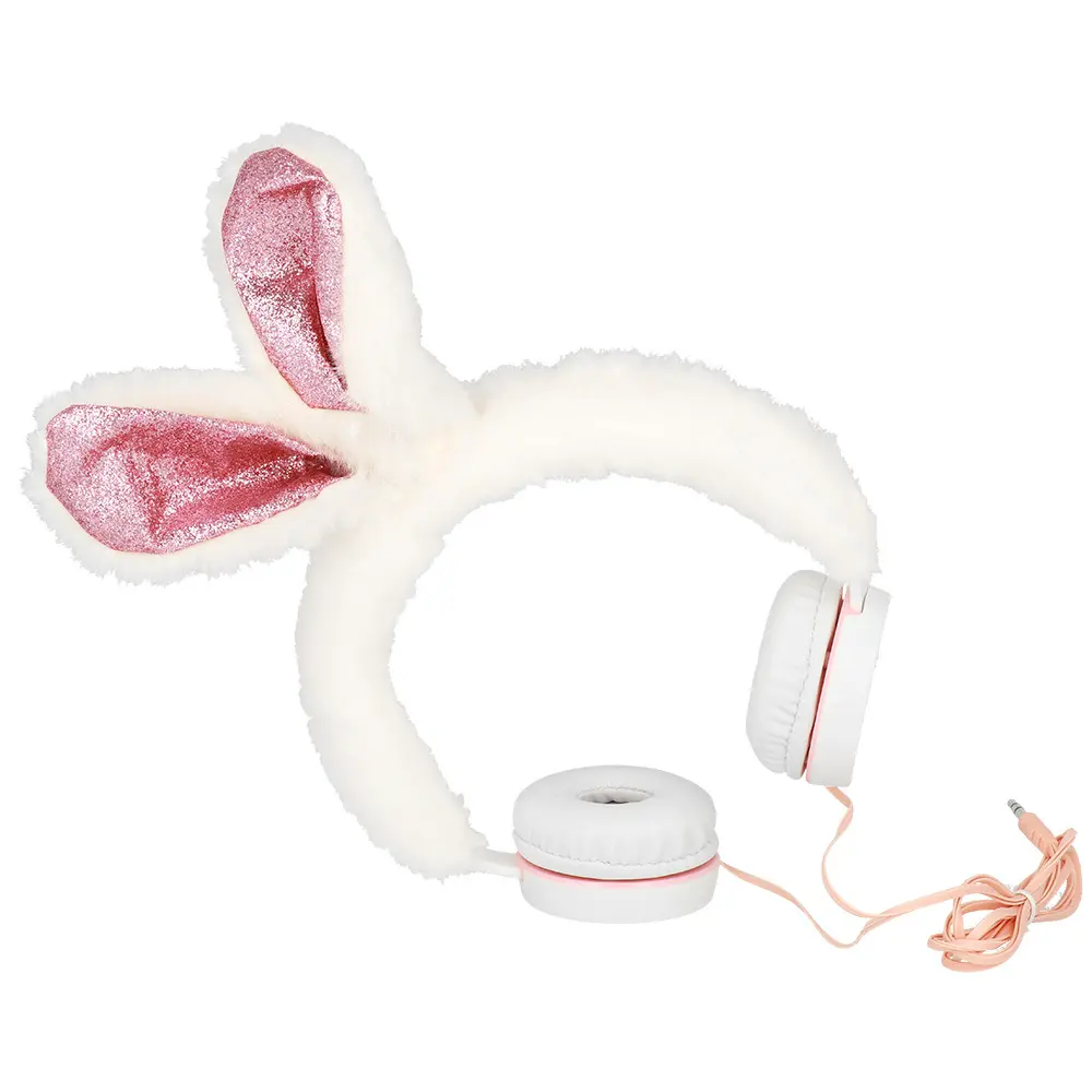 Sluchátka GJBY Plush Rabbit bílá