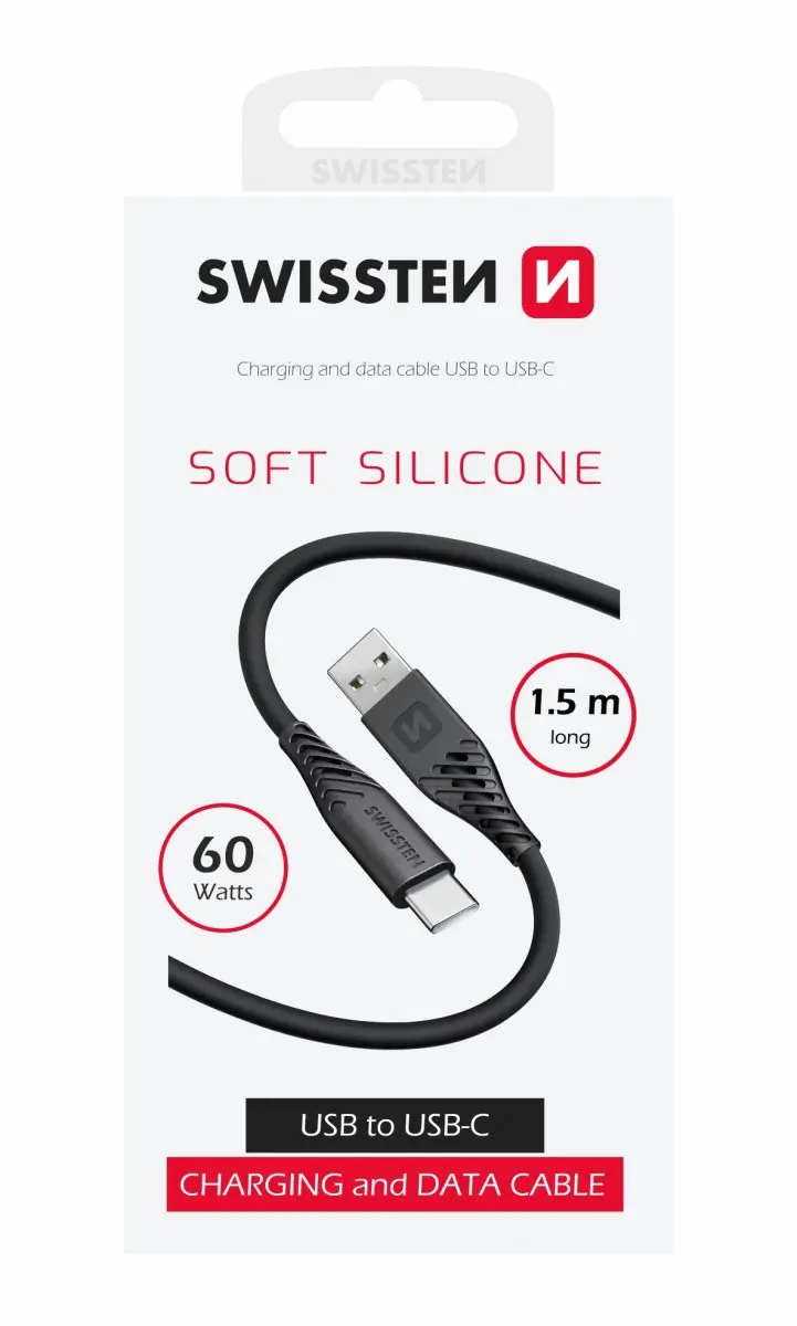 DATOVÝ KABEL SOFT SILICONE USB / USB-C 1,5M 60W