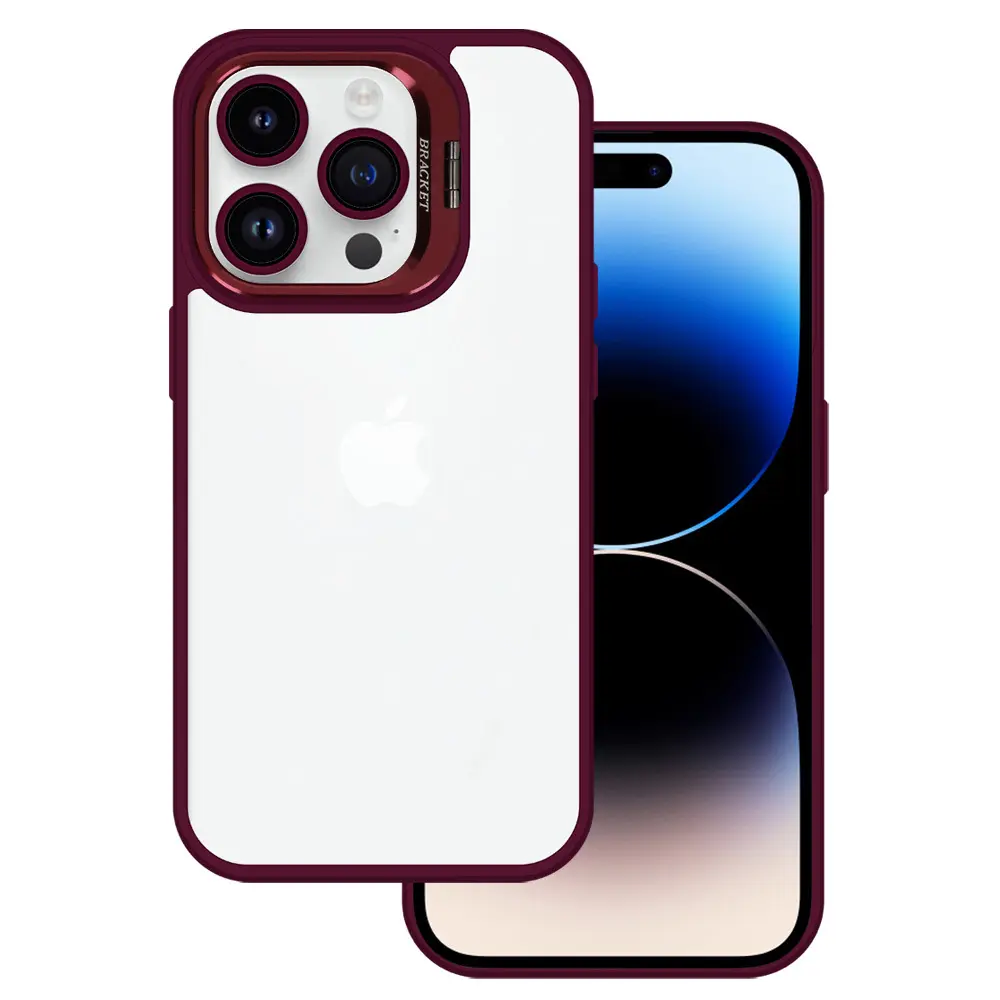 Pouzdro Tel Protect Kickstand pro Iphone 15 Pro vínové
