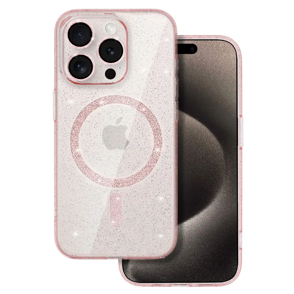 Glitter Magsafe Case pro Iphone 12 růžové čiré