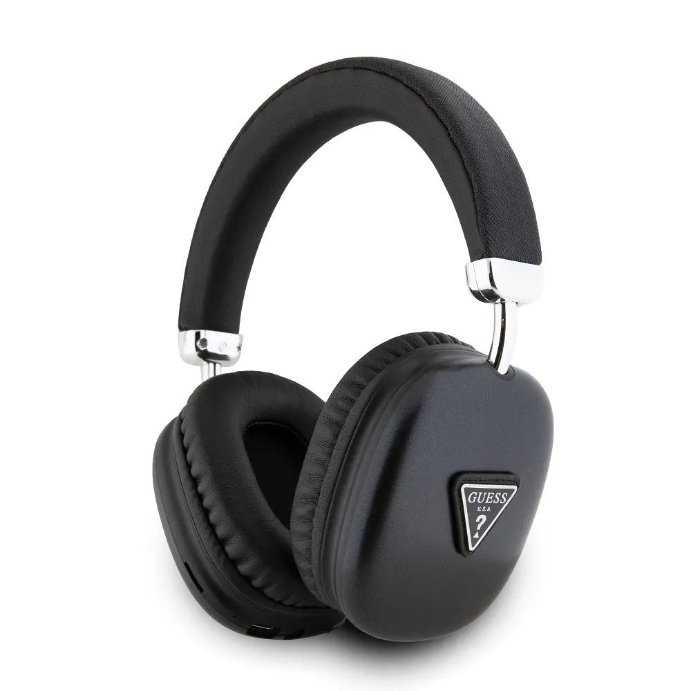 Guess PU Leather 4G Triangle Logo Bluetooth Stereo Headphone Black GUBHK1P4TPK