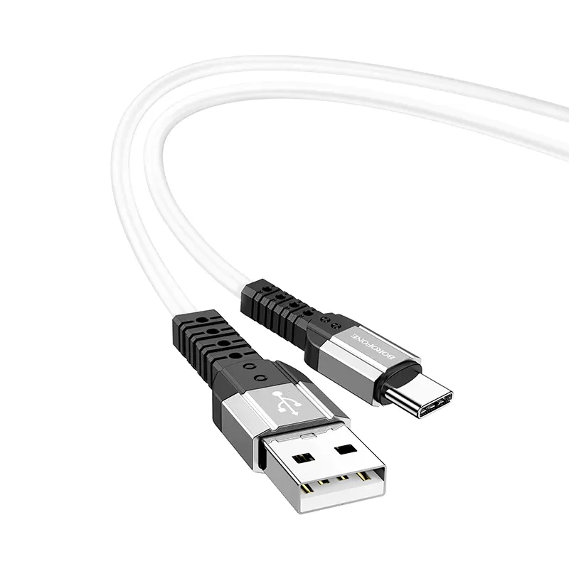 Borofone kabel BX64 Special Silicone - USB na typ C - 3A 1 metr bílý