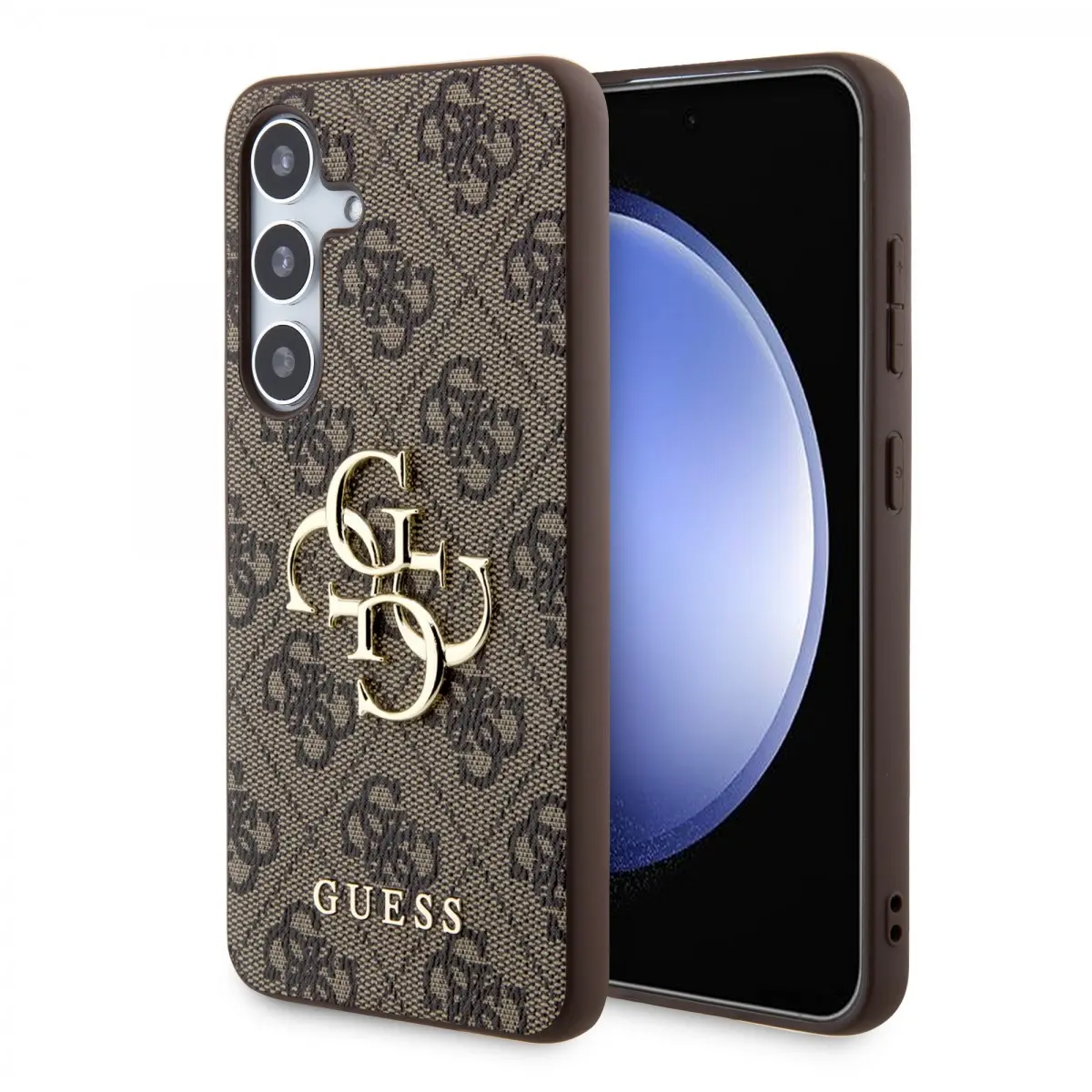 Guess Hardcase 4G Big Metal Logo (GUHCS24S4GMGBR) kryt pro Samsung Galaxy S24 – Hnědý