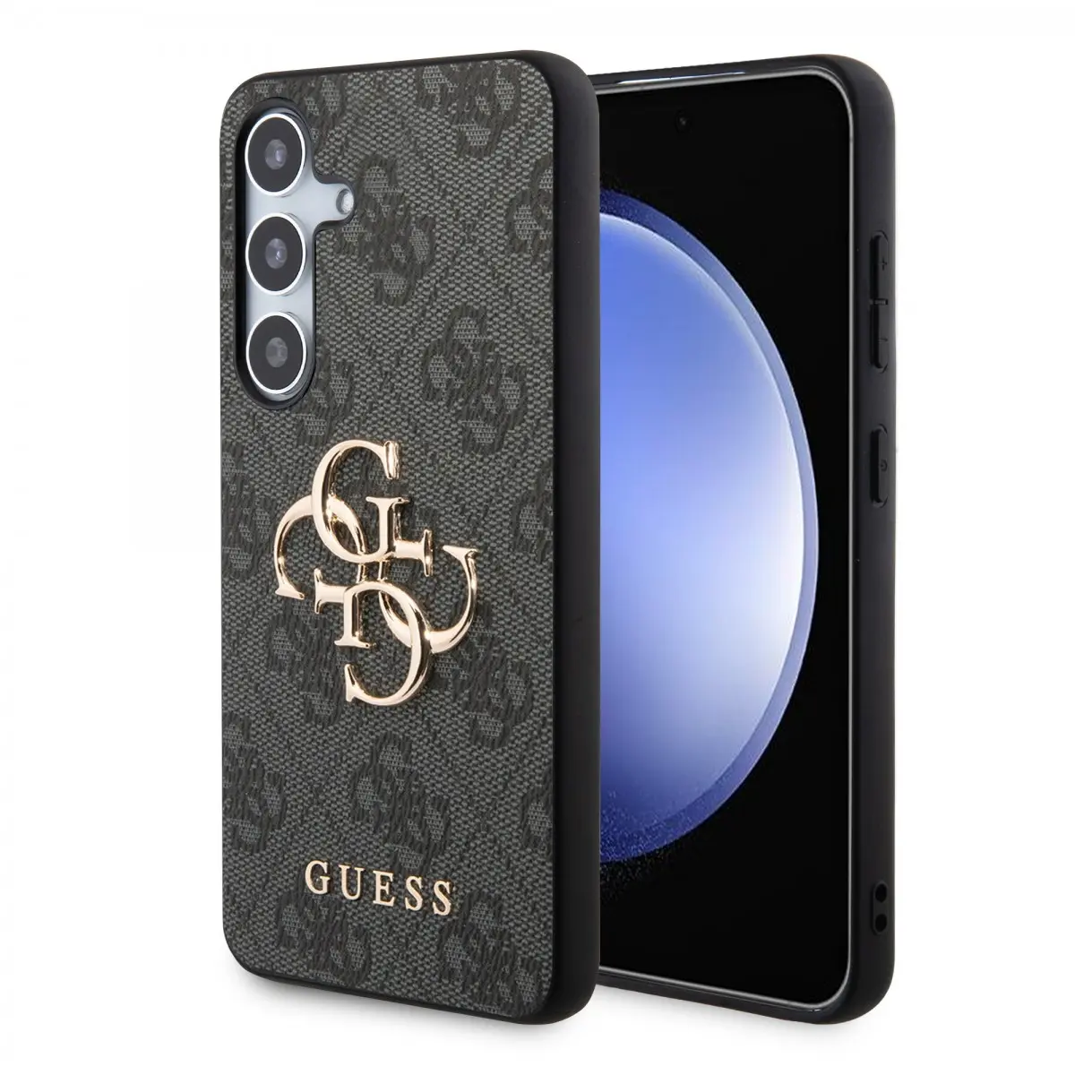 Guess PU 4G Metal Logo Zadní Kryt pro Samsung Galaxy S24+ Grey GUHCS24M4GMGGR