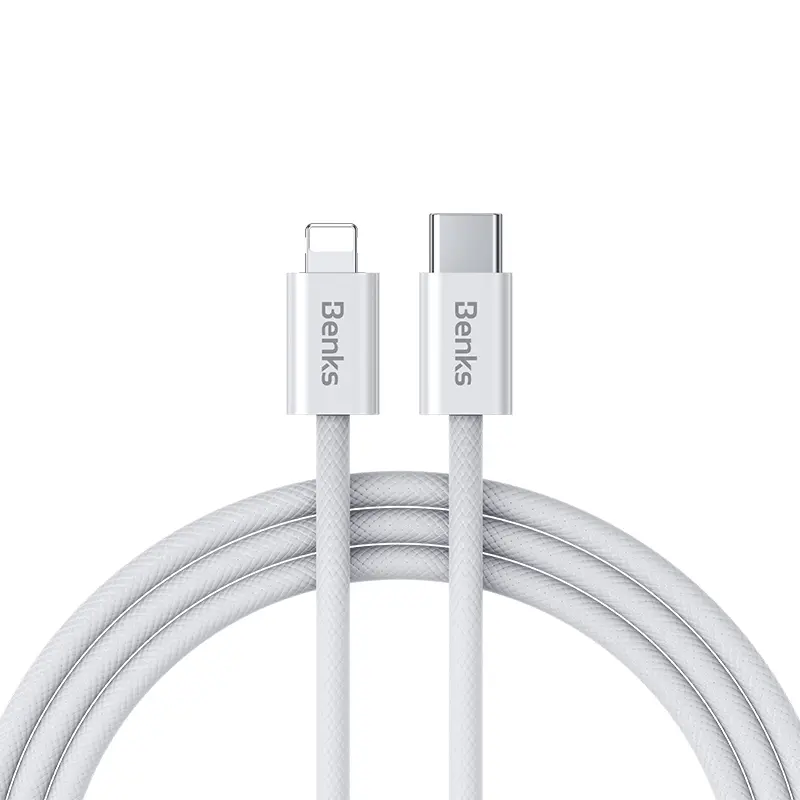 Datový kabel Benks D46 - Type C to Lightning - PD 27W 3A 2 m bílý
