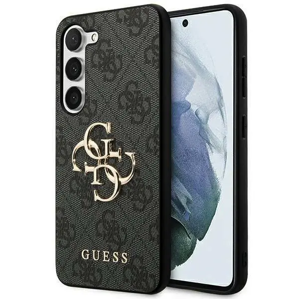 Guess PU 4G Metal Logo Zadní Kryt pro Samsung Galaxy A55 5G Grey GUHCSA554GMGGR