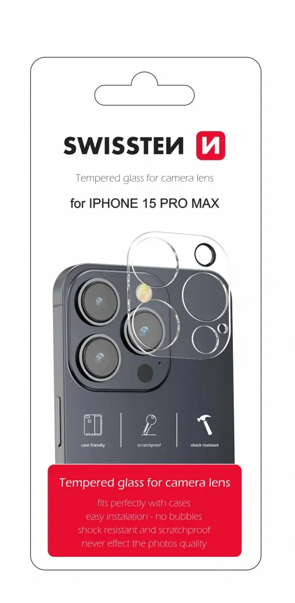Ochranné sklo Swissten na čočky fotoaparátu pro iPhone 15 Pro Max