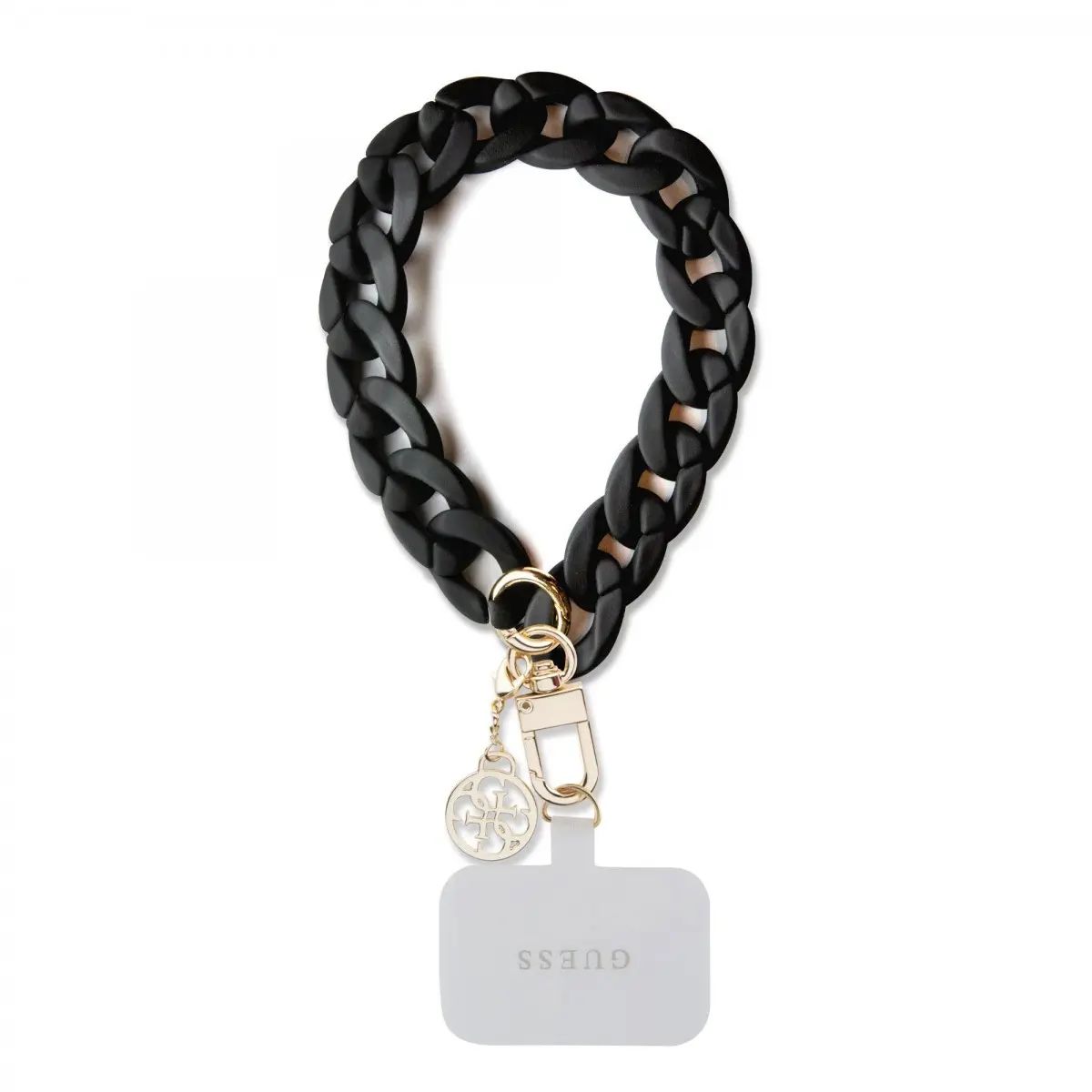 Guess Univerzální Popruh na Ruku 4G Charm Black GUOUCBMC4MK