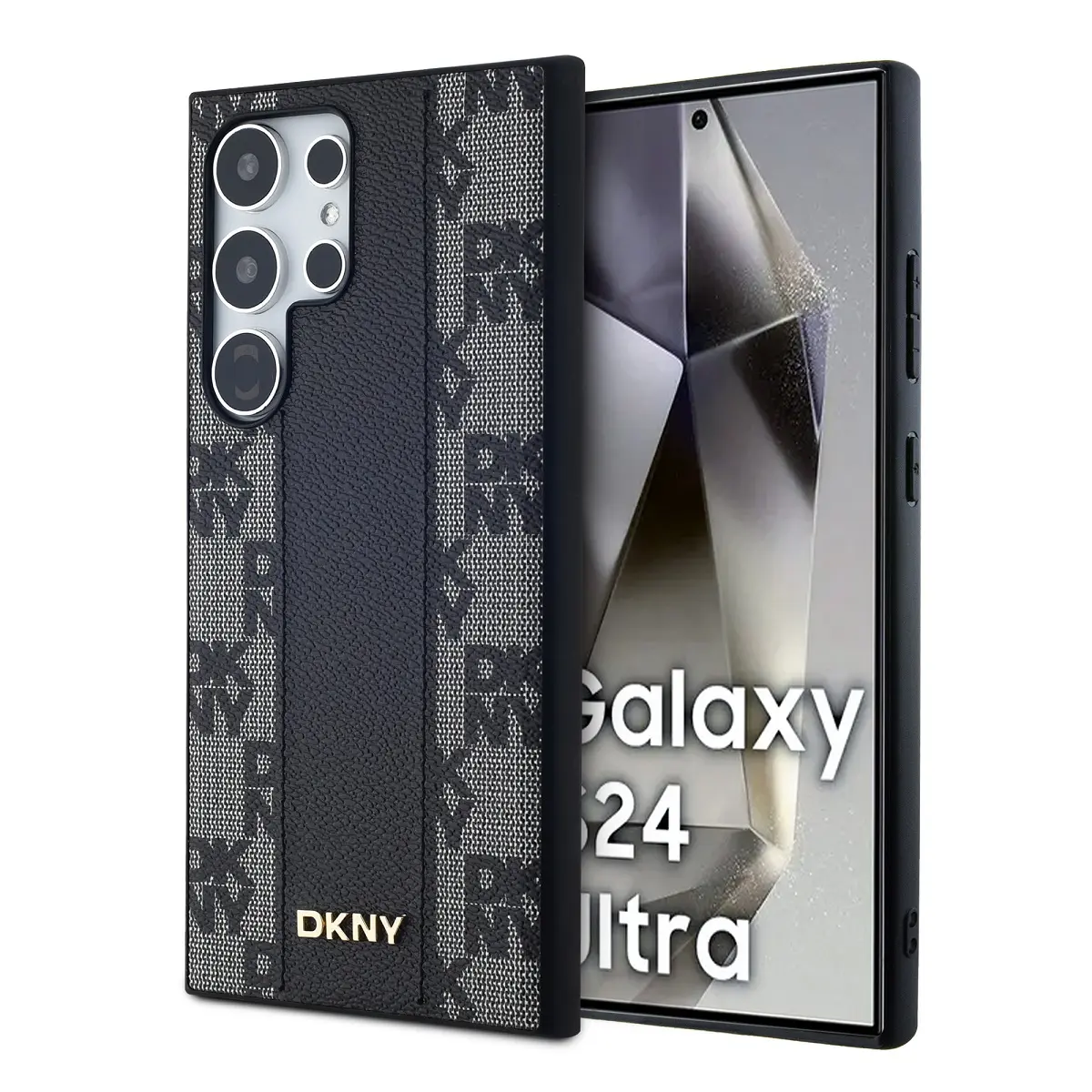 DKNY PU Leather Checkered Pattern Magsafe Zadní Kryt pro Samsung Galaxy S24 Ultra Black DKHMS24LPCPVSLK