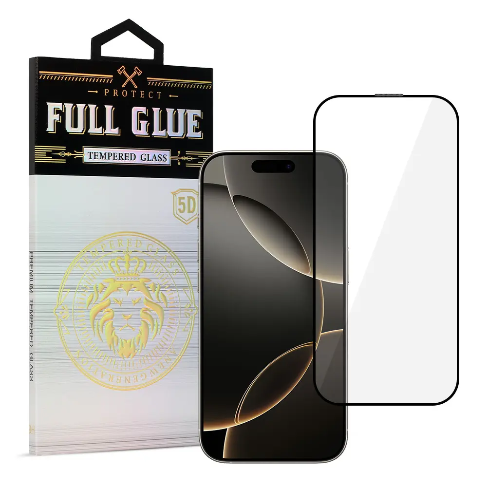 Tvrzené sklo HARD Full Glue 5D pro iPhone 16 Pro - 17 černé