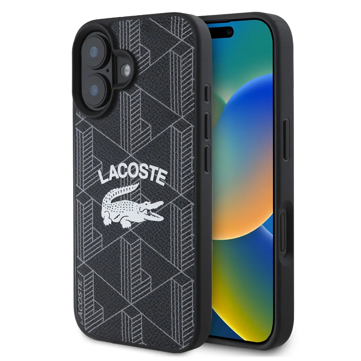 Lacoste Blend Monogram MagSafe Zadní Kryt pro iPhone 16 Black LCHMP16SPIGK