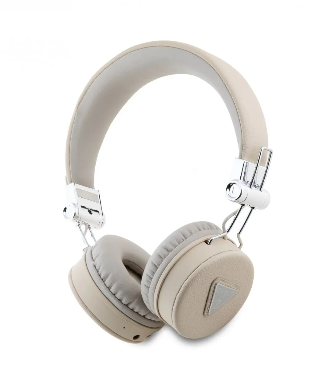 Guess PU Grained Triangle Logo ENC Bezdrátová Sluchátka Beige GUBH70PGTSPSE