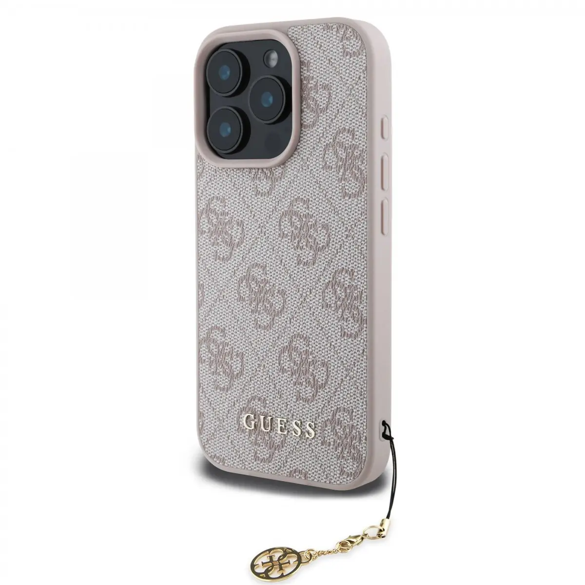 Guess 4G Charm Zadní Kryt pro iPhone 16 Pro Max Tone on Tone Pink GUHCP16XGF4GCP