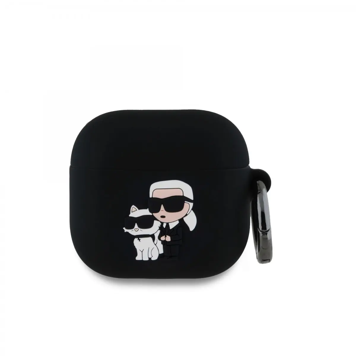 Karl Lagerfeld 3D Logo NFT Karl and Choupette silikonové pouzdro AirPods 4 černé