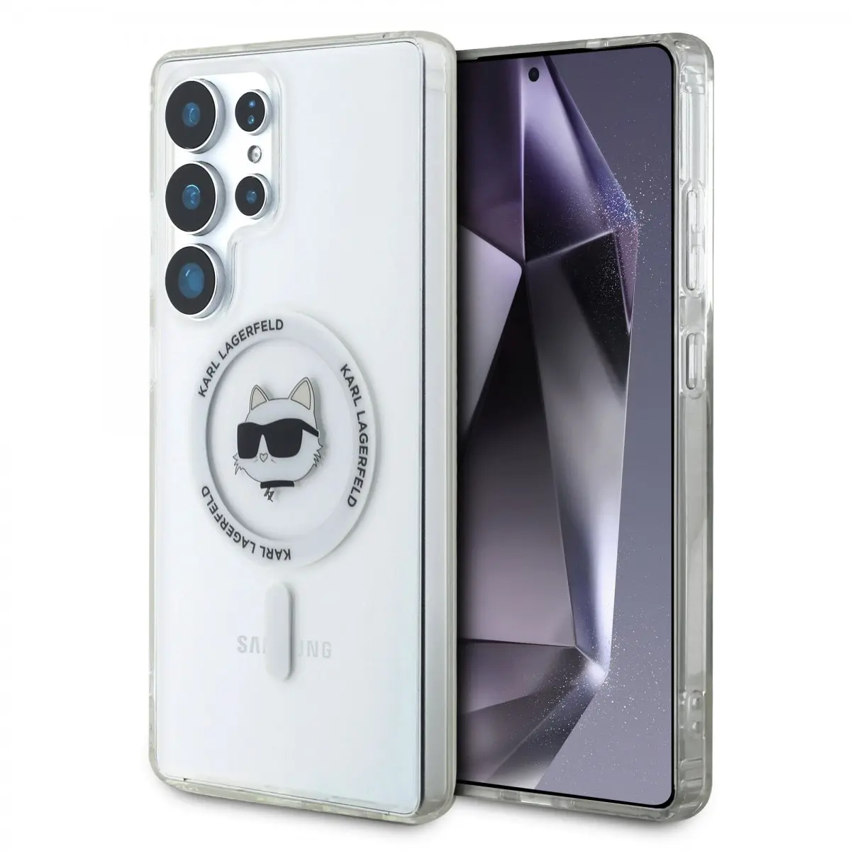 Karl Lagerfeld IML Choupette Head MagSafe kryt Samsung Galaxy S25 Ultra čirý
