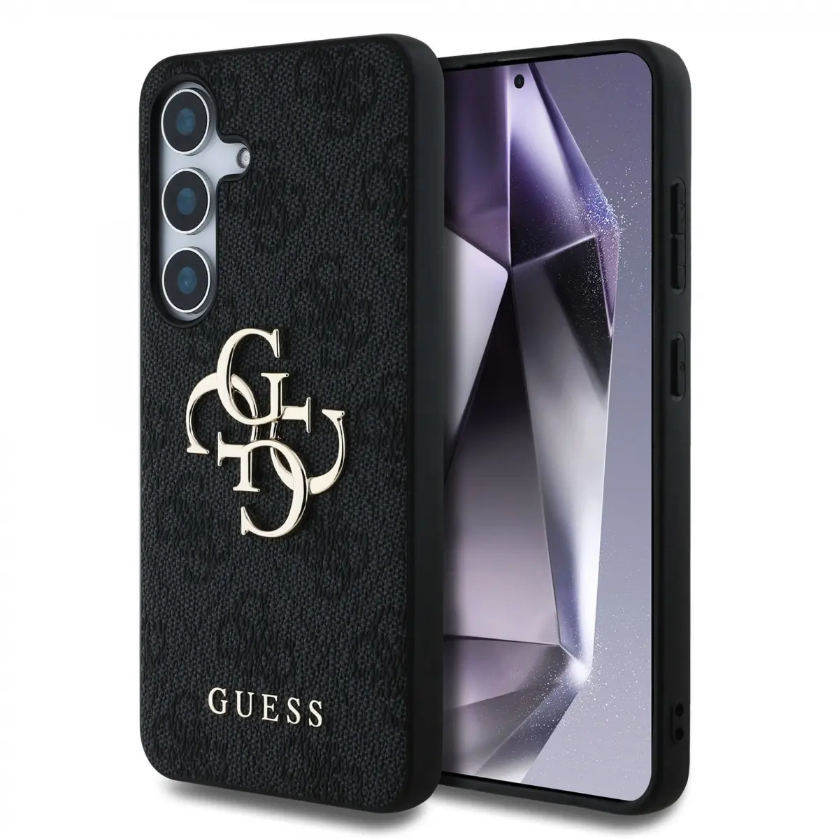 Guess PU 4G Metal Logo kryt Samsung Galaxy S25 šedý