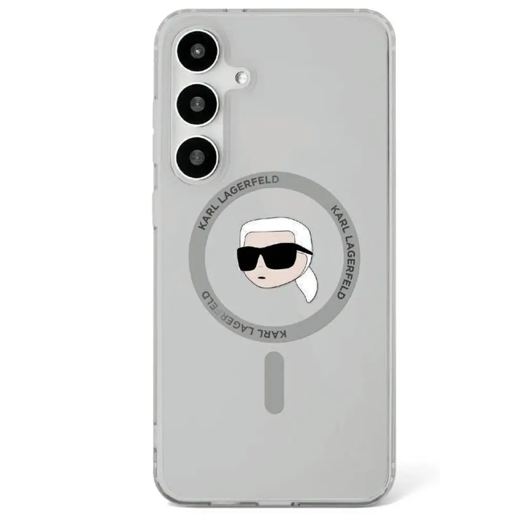 Originální zadní kryt KARL LAGERFELD Button Karl Head Printed Logo Magsafe pro Samsung Galaxy S25 black