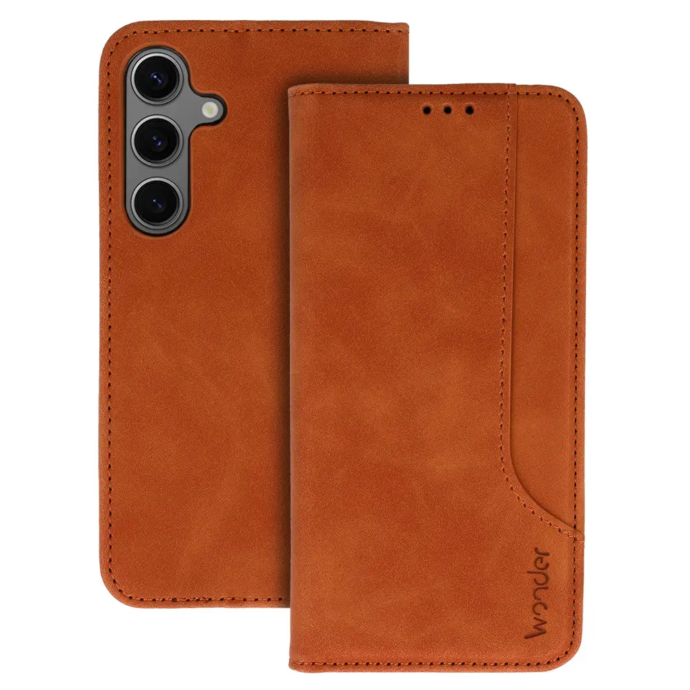 Knížkové pouzdro Wonder Prime pro Samsung Galaxy A36 5G hnědé