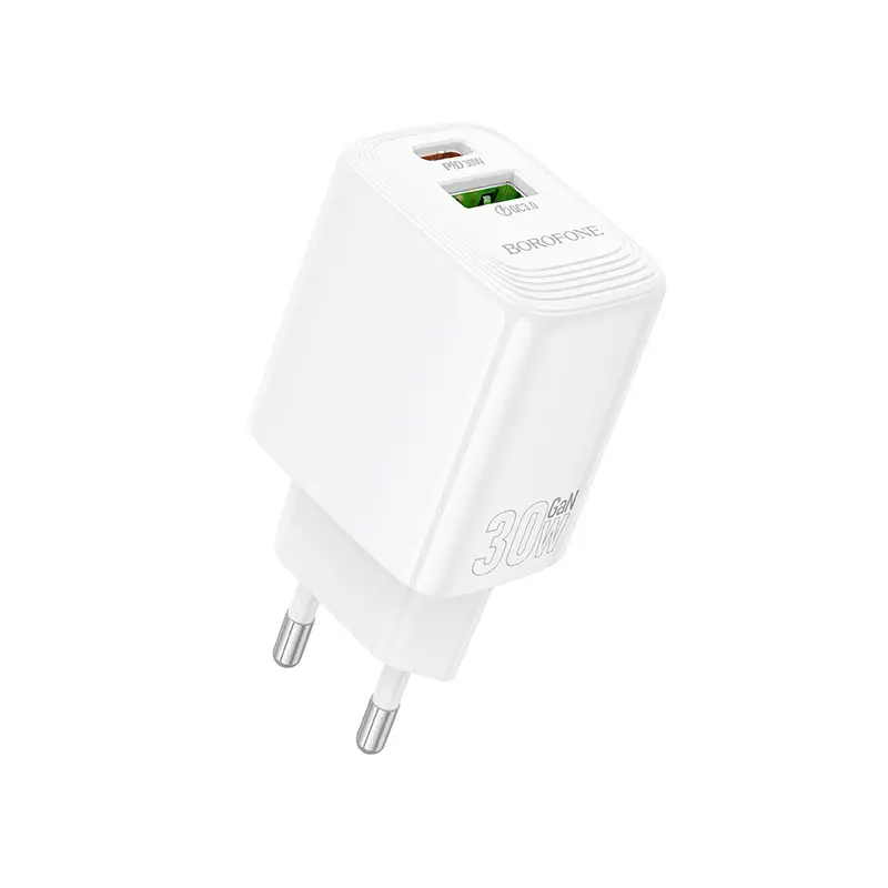 Adaptér Borofone BN29 Fuente s funkcí rychlonabíjení 30W Dual bílý