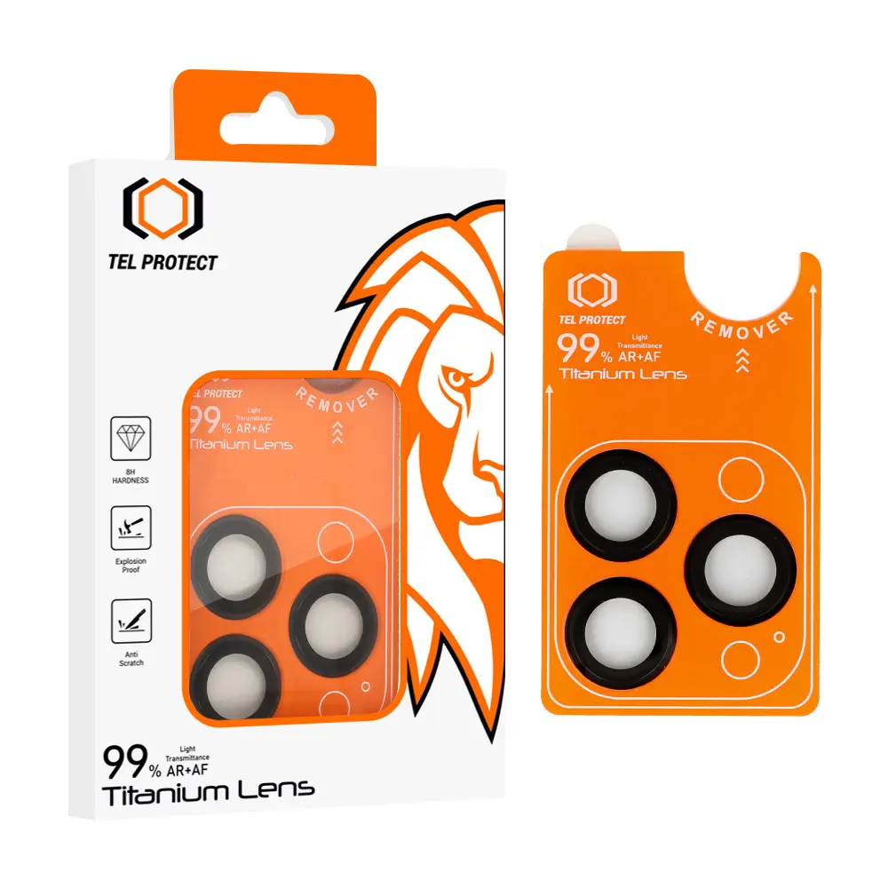 Tvrzené sklo Tel Protect Titanium Lens 99% AR na fotoaparát pro iPhone 13 Pro-13 Pro Max black (3 pcs)