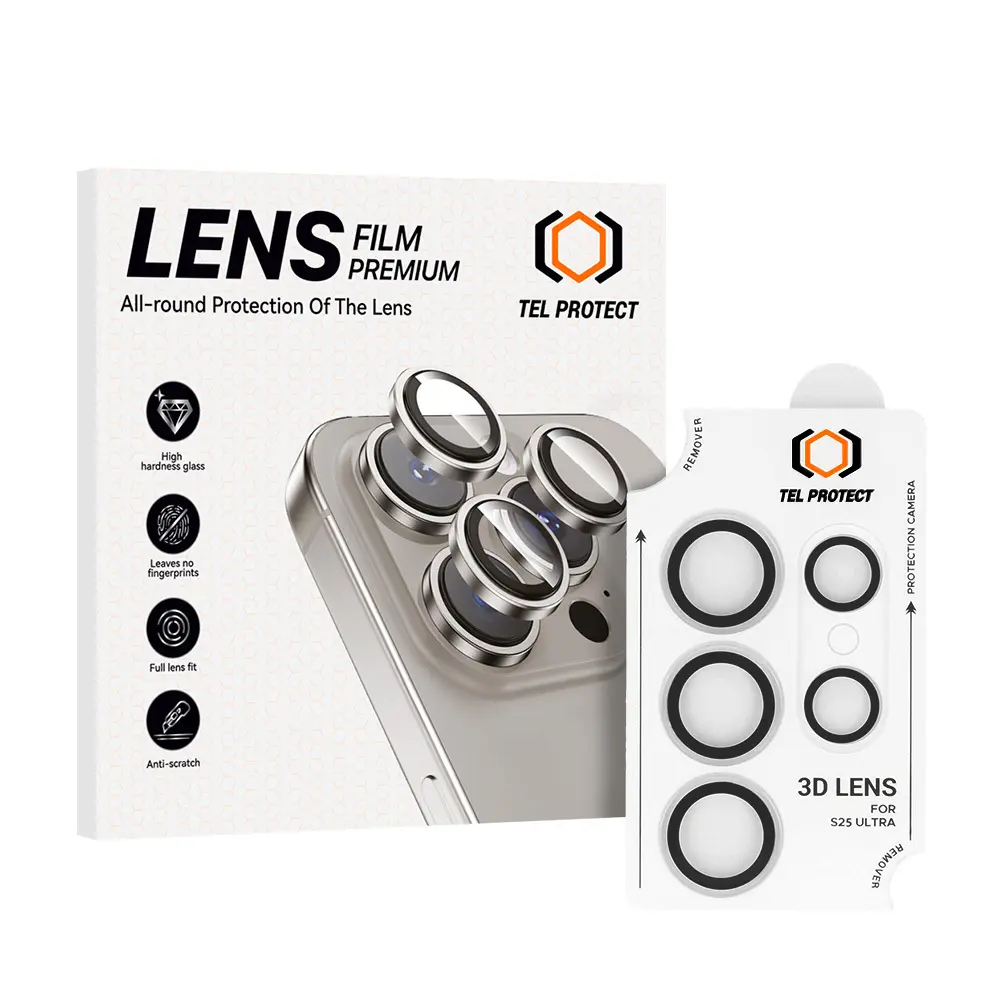 Tvrzené sklo Tel Protect 3D Lens na fotoaparát pro Samsung Galaxy S25 Ultra transparent