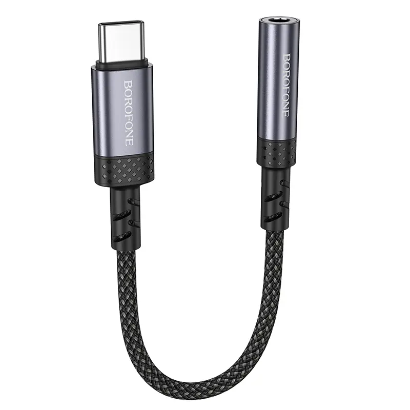 Adaptér Borofone BV24 Graceful USB-C na jack 3,5 mm šedý