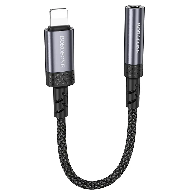 Adaptér Borofone BV24 Graceful Lightning na jack 3,5 mm šedý