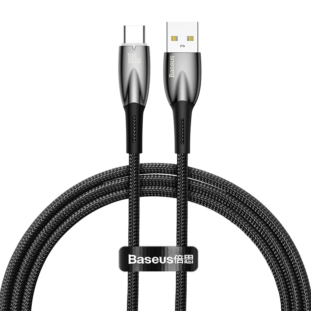Datový kabel Baseus Glimmer Series Fast Charging USB-A - USB-C 100W 1m Black
