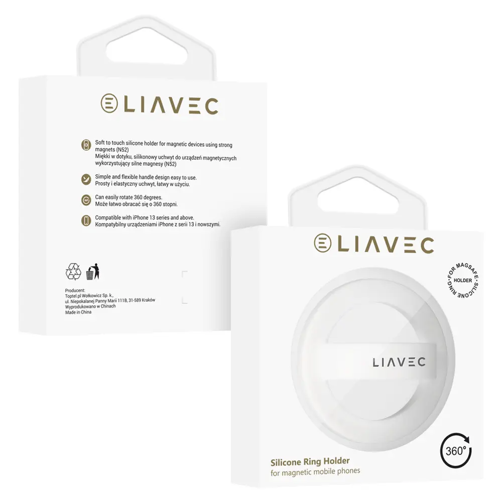 Prsten na mobil Liavec Magsafe white