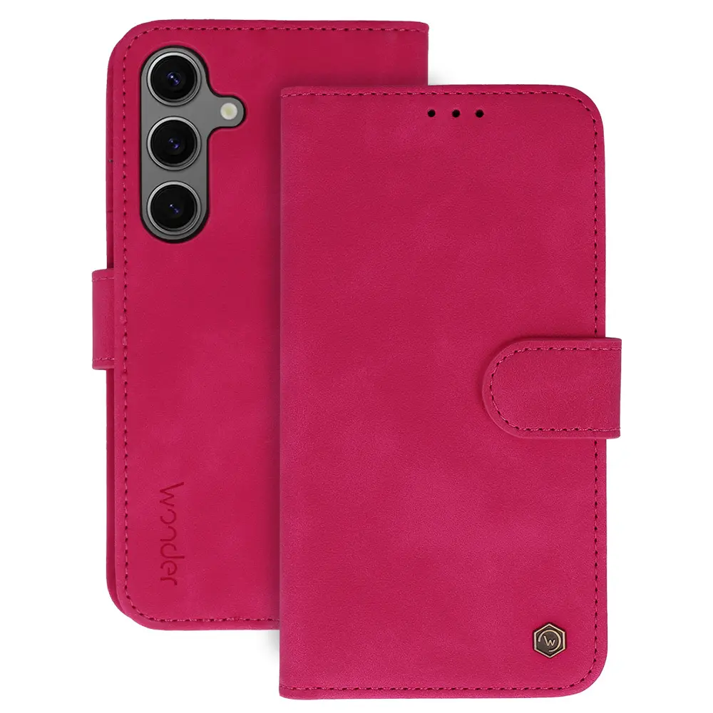 Knížkové pouzdro Wonder Fancy pro Samsung Galaxy S25 Edge fuchsiové
