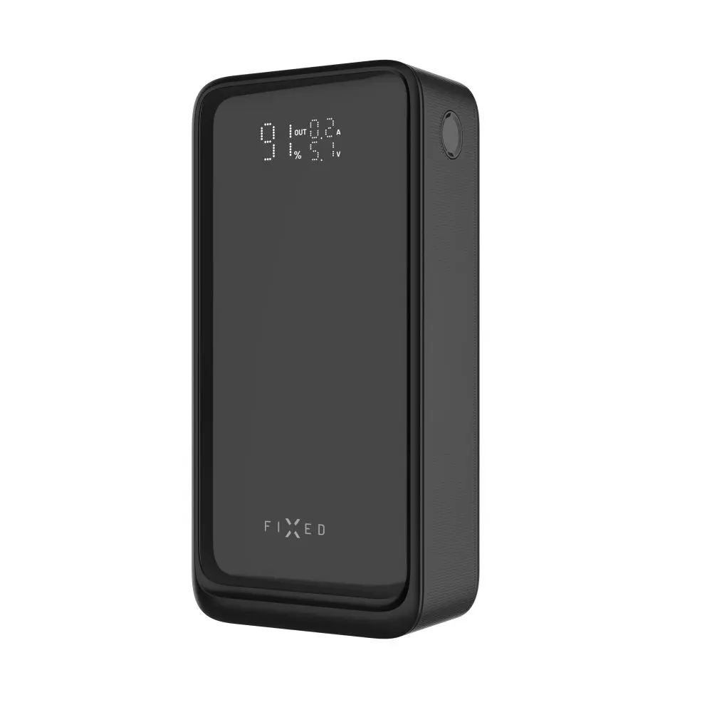 Powerbanka FIXED Zen2 30 Plus s LCD displejem a výstupem PD 65W, 30 000 mAh, černá