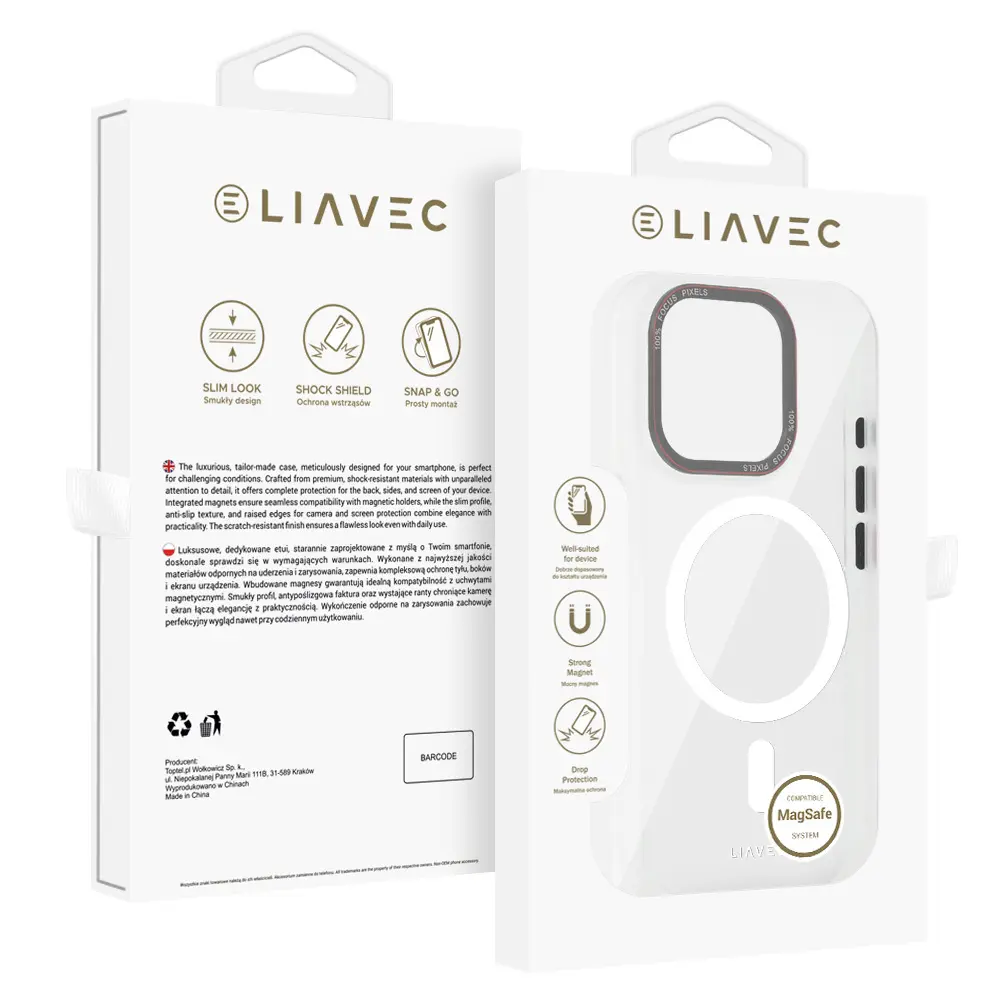 Zadní kryt Liavec Hybrid Magsafe Clear pro iPhone 15 Pro Max
