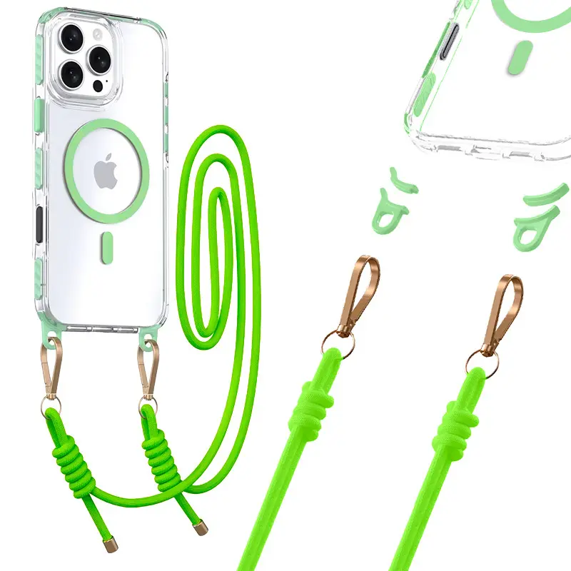 Zadní kryt Tel Protect Strap Clear pro iPhone 16 Pro green