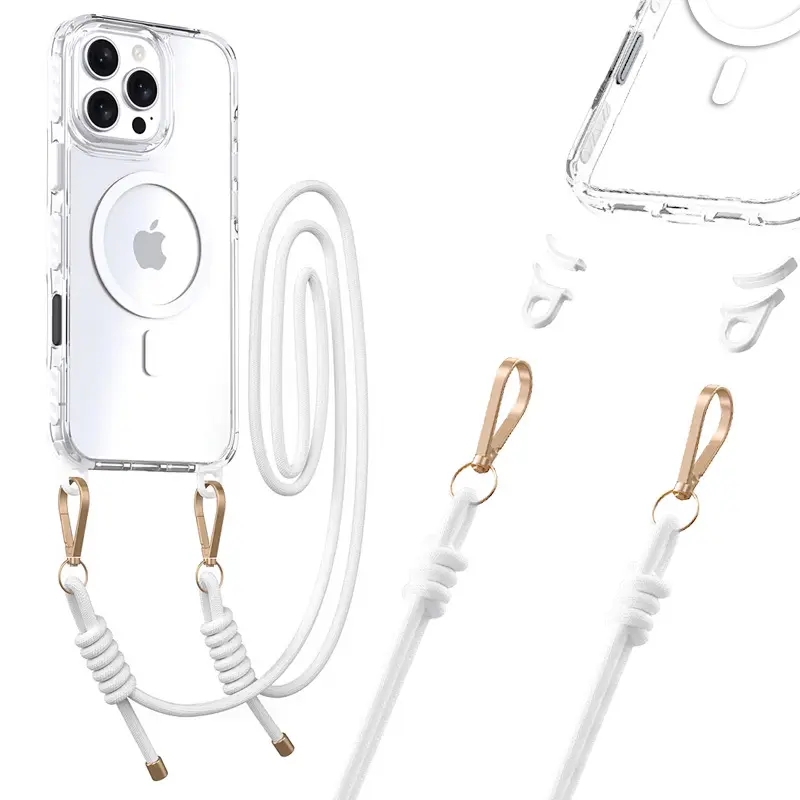 Zadní kryt Tel Protect Strap Clear pro iPhone 16 Pro Max white