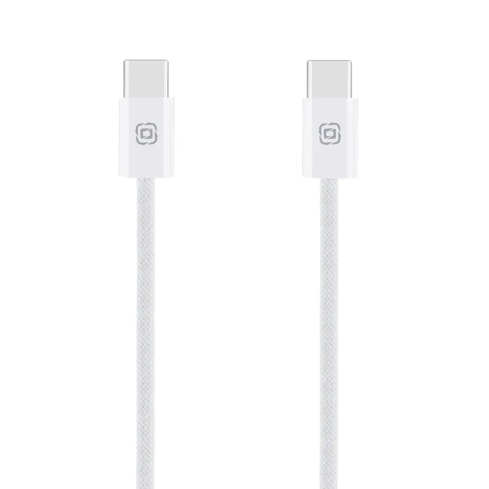 Pletený kabel OBAL:ME Super Fast USB-C-USB-C 60W 1m White