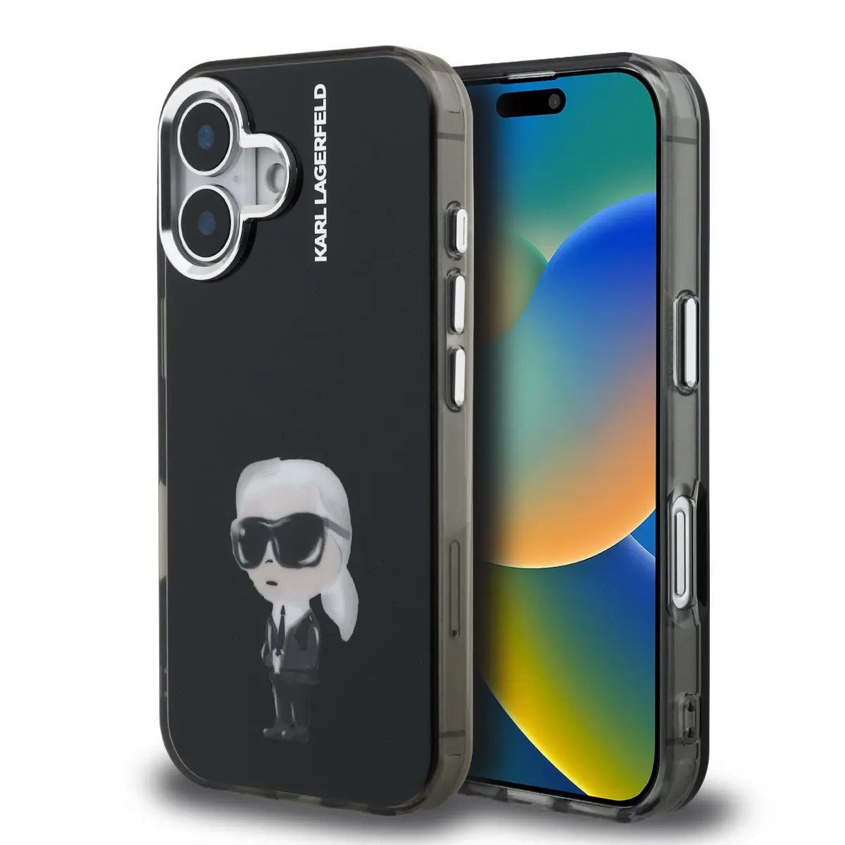 Zadní kryt Karl Lagerfeld IML Aquarelle Karl pro iPhone 16 Black