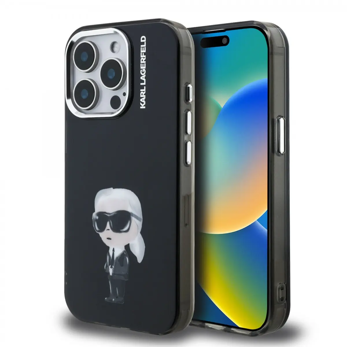 Zadní kryt Karl Lagerfeld IML Aquarelle Karl pro iPhone 15 Pro Black