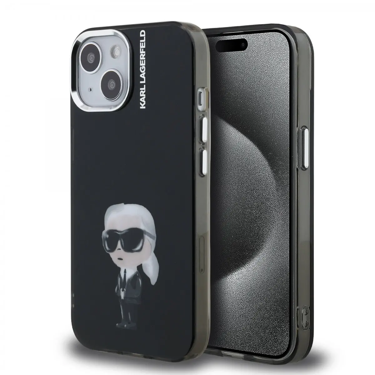 Zadní kryt Karl Lagerfeld IML Aquarelle Karl pro iPhone 15 Black